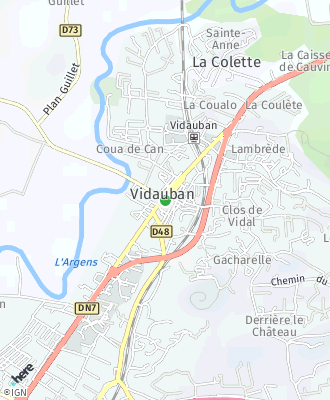 Plan d'accés Mairie de VIDAUBAN