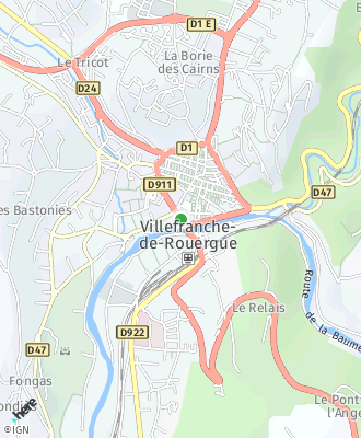 Plan d'accés Mairie de VILLEFRANCHE DE ROUERGUE